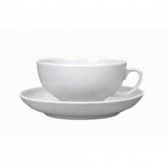 Чашка чайная с блюдцем, 220 мл, Рубин, Дулевский фарфор. (001432)