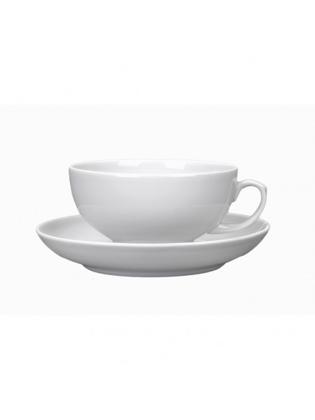 Чашка чайная с блюдцем, 220 мл, Рубин, Дулевский фарфор. (001432)