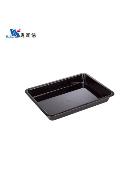 Салатник для выкладки продуктов, 41,5х31,5х5,6 см, черный, поликарбонат, Welshine. (0063)