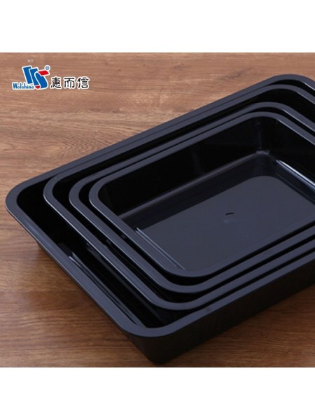 Салатник для выкладки продуктов, 80х31,5х6 см, черный, поликарбонат, Welshine. (0064)