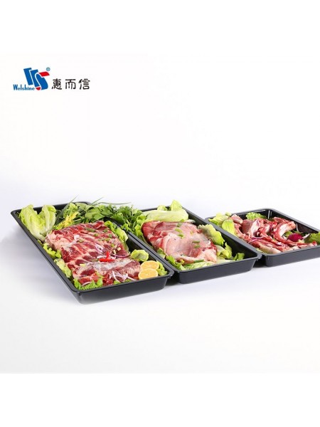 Салатник для выкладки продуктов, 80х31,5х6 см, черный, поликарбонат, Welshine. (0064)