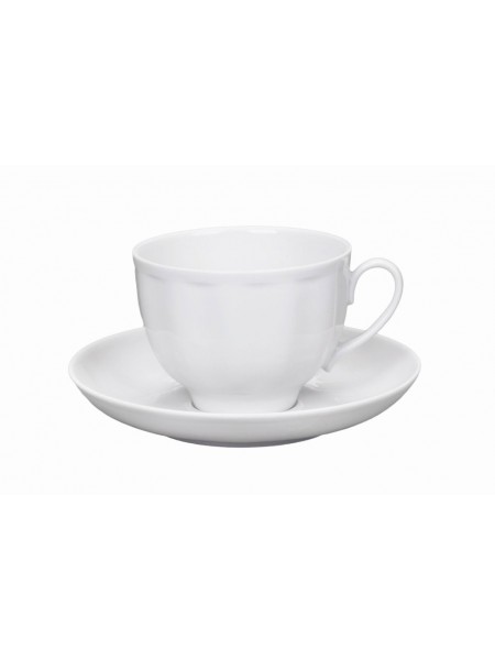 Чашка чайная с блюдцем, 275 мл, Гранатовый, Дулевский фарфор. (014822)