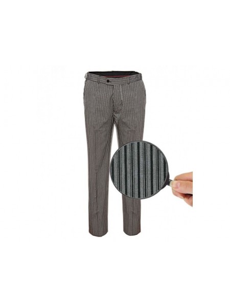 Брюки поварские, на поясе, боковые и задние карманы, 65% п/э, 35% вискоза, 150 gsm, серо-черная полоска, рамзер 50, ISMONT. (01 M009-15-50)