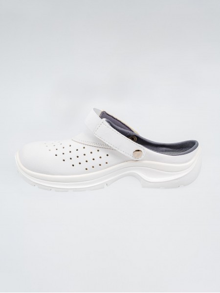 Сабо унисекс с перфорацией, верх микрофибра, белые, тп, размер 35, Rotan. (08011C-35)