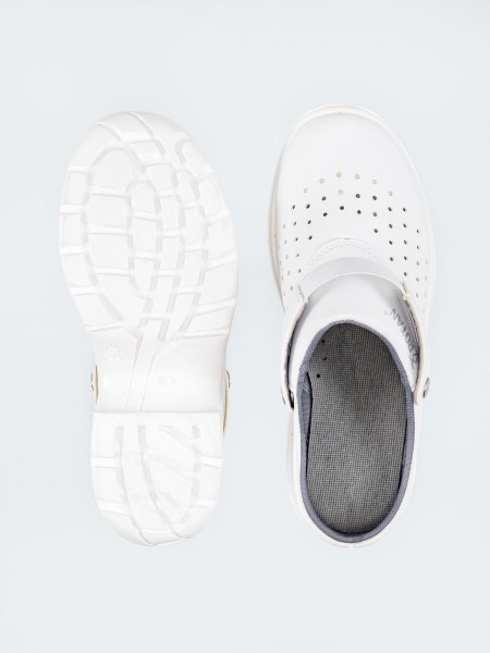 Сабо унисекс с перфорацией, верх микрофибра, белые, тп, размер 36, Rotan. (08011C-36)