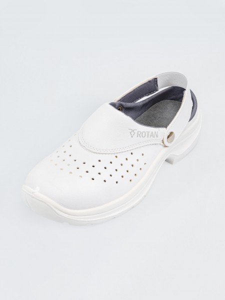 Сабо унисекс с перфорацией, верх микрофибра, белые, мп, размер 39, Rotan. (08111C-39)