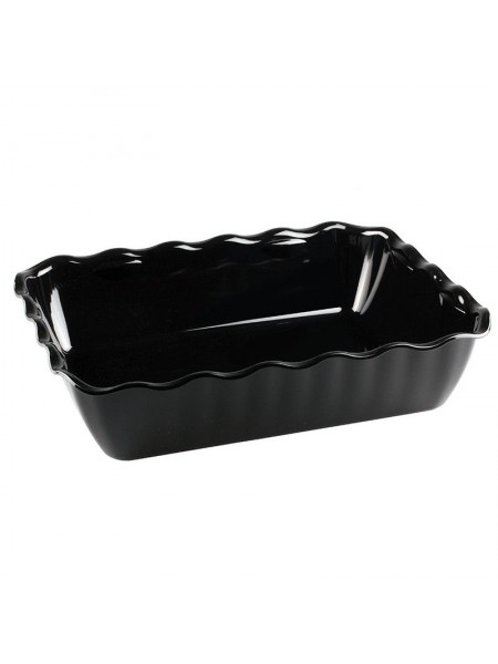 Салатник с волнистым краем для выкладки продуктов, 33,2х24,8х8,3 см, черный, поликарбонат, Welshine. (0830-1)