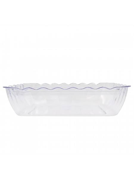 Салатник с волнистым краем для выкладки продуктов, 33,2х24,8х8,3 см, прозрачный, поликарбонат, Welshine. (0830)