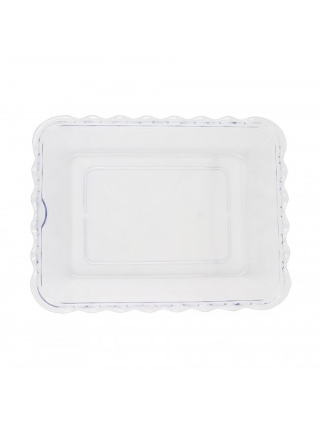 Салатник с волнистым краем для выкладки продуктов, 33,2х24,8х8,3 см, прозрачный, поликарбонат, Welshine. (0830)