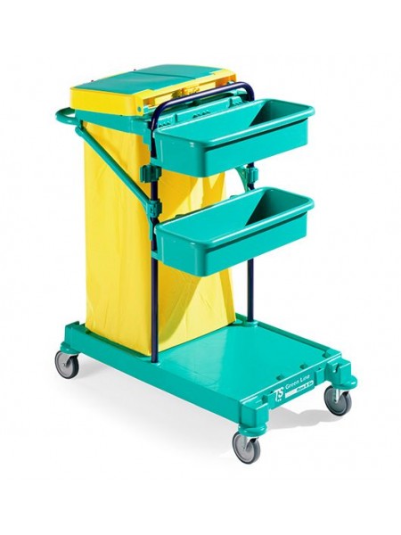 Тележка GREEN 50 с держателем мешка 120 л, контейнеры 2*6 л, цвет структуры синий (0B003050)