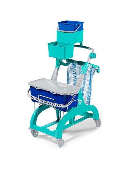 Тележка Nick Hermetic 125 пластиковая с 1 герметичным контейнером 10 л, ведрами и держателем мешка (0D006525)