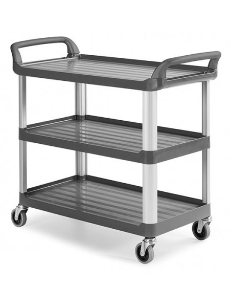 Тележка сервисная универсальная пластиковая, с 3-мя полками, алюм.каркас, макс. нагрузка для каждой полки 50 кг (0F003700E)