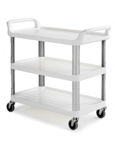 Тележка сервисная универсальная пластиковая, с 3-мя полками, пластик.каркас, макс. нагрузка для каждой полки 50 кг (0F003800W)