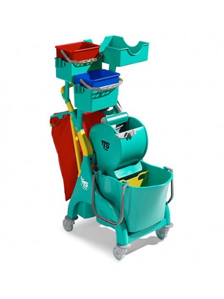 Тележка NickPlus310, с ведром 28 л, отжимом Dry, 2*4-х л ведрами, держат. для мешка 50 л (0P066549)