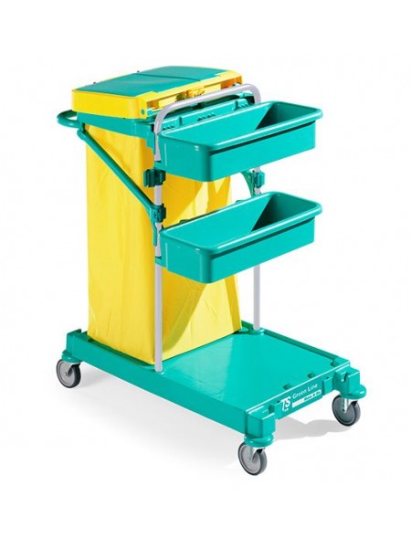 Тележка GREEN 50 с держателем мешка 120 л, контейнеры 2*6 л, цвет структуры серый (0R003050)