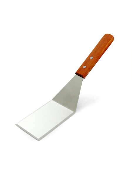 Лопатка кухонная, нержавеющая сталь, рабочая поверхность 10х7см, общ. L=29см, деревянная ручка, Henry. (10-006)