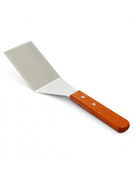 Лопатка кухонная, нержавеющая сталь, рабочая поверхность 10х7см, общ. L=29см, деревянная ручка, Henry. (10-006)