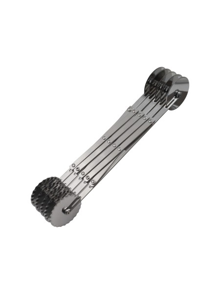 Нож роликовый для резки теста, раздвижной, двухсторонний (ровный/волнистый), по 5 роликов с каждой стороны, нерж.сталь, Henry. (10-039)