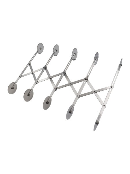 Нож роликовый для резки теста, раздвижной, двухсторонний (ровный/волнистый), по 5 роликов с каждой стороны, нерж.сталь, Henry. (10-039)