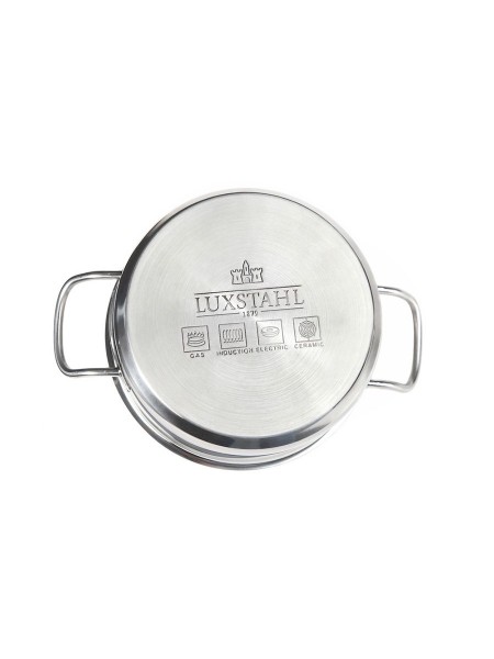 Кастрюля с крышкой 2 л, диаметр 19 см, высота 8 см, нержавеющая сталь, Luxstahl. (10-058)