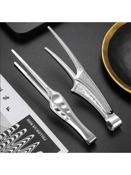 Щипцы-пинцет кулинарные изогнутые, 27 см, нержавеющая сталь, Henry. (10-0597)