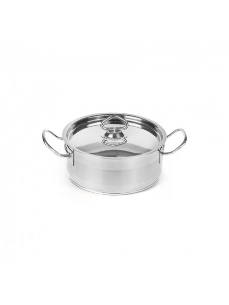 Кастрюля с крышкой 3 л, диаметр 21,5 см, высота 10 см, нержавеющая сталь, Luxstahl. (10-147)