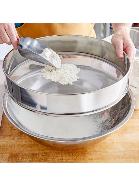 Сито большое кухонное для просеивания муки, D-30 см, нержавеющая сталь, Henry. (10-187)
