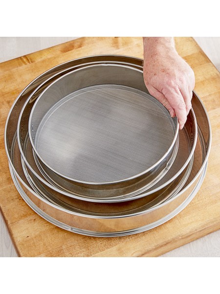 Сито большое кухонное для просеивания муки, D-30 см, нержавеющая сталь, Henry. (10-187)