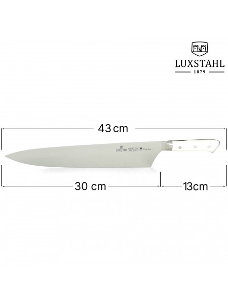 Профессиональный поварской шеф нож, 30,5 см, White Line, нерж.сталь, ручка пластик, Luxstahl. (10-1986)
