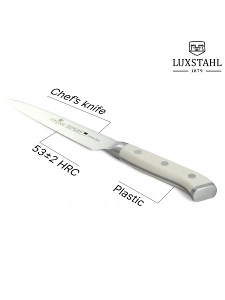 Профессиональный поварской шеф нож, 13 см, White Line, нерж.сталь, ручка пластик, Luxstahl. (10-1988)