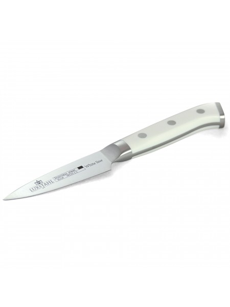 Профессиональный нож для чистки овощей и фруктов, 8 см, White Line, нерж.сталь, ручка пластик, Luxstahl. (10-1989)