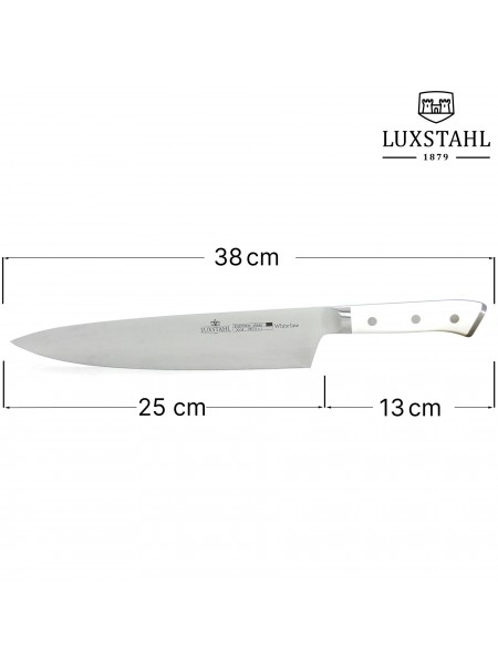 Профессиональный поварской шеф нож, 25 см, White Line, нерж.сталь, ручка пластик, Luxstahl. (10-1990)