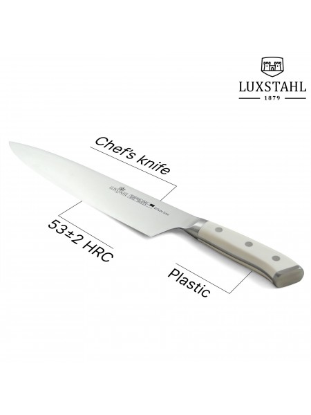 Профессиональный поварской шеф нож, 25 см, White Line, нерж.сталь, ручка пластик, Luxstahl. (10-1990)