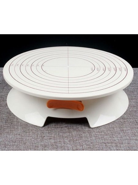 Подставка для торта вращающаяся, D-30,3 см, H-8 см, с разлиновкой и блокиратором, пластик, Henry. (10-259)