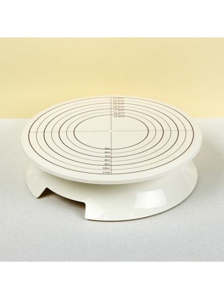 Подставка для торта вращающаяся, D-30,3 см, H-8 см, с разлиновкой и блокиратором, пластик, Henry. (10-259)