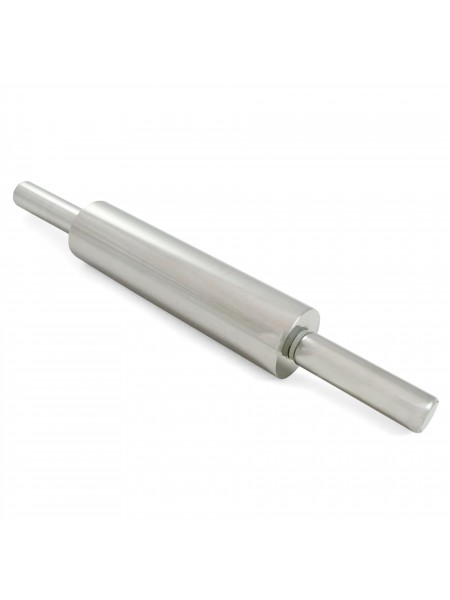 Скалка для теста вращающаяся нерж.сталь, D-6,3 см, L-25 см, Luxstahl. (10-2957)