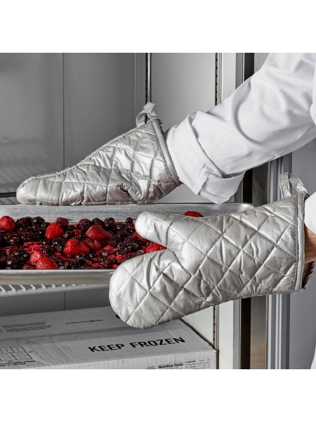 Рукавицы термостойкие, пара, 28 см, серебристый текстиль, Henry. (10-308)