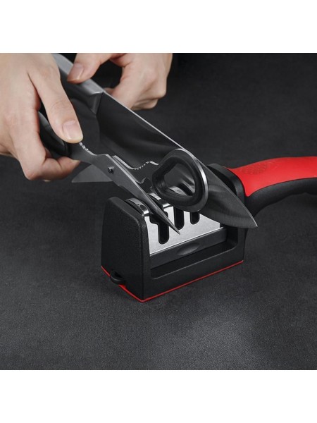 Ножеточка механическая для ножей и ножниц, трехступенчатая, 3+1, Henry. (10-477)