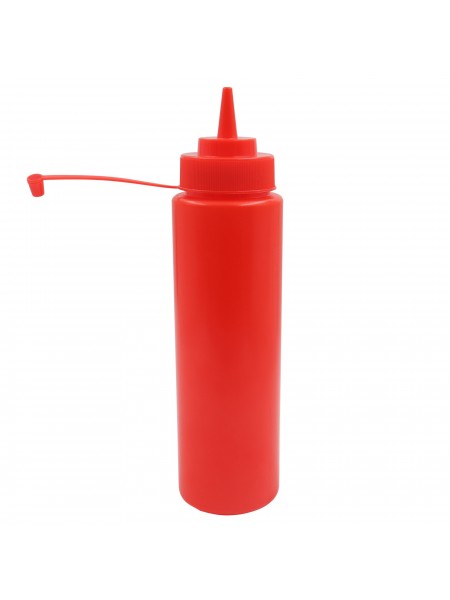 Емкость для соуса пластиковая, 700 мл, красная, с защитным колпачком,  Welshine. (1043R)