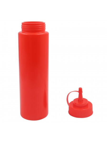 Емкость для соуса пластиковая, 700 мл, красная, с защитным колпачком,  Welshine. (1043R)