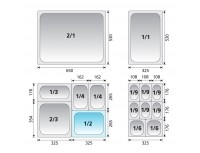 Крышка к гастроемкости 1/2 нержавеющая сталь, Luxstahl. (1120)