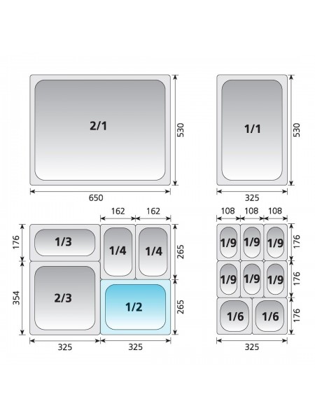 Крышка к гастроемкости 1/2 нержавеющая сталь, Luxstahl. (1120)