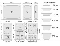 Гастроемкость 1/3-65 (32х18х6,5 см) нержавеющая сталь, Dali Group. (113060)