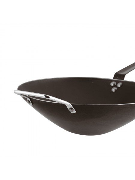 Сковорода ВОК 32х10 см, сталь, Paderno. (11713-32)