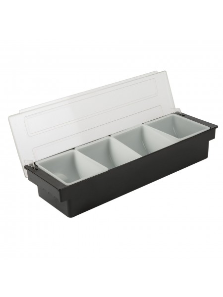 Контейнер барный, 4 лотка, 49х16х9 см, пластик, Henry. (12-114)