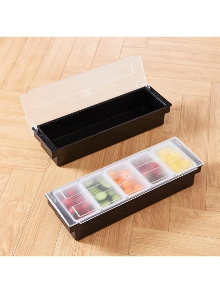 Контейнер барный, 5 лотков, 49х16х9 см, пластик, Henry. (12-115)