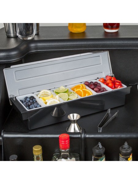 Контейнер барный, 6 лотков, 49х16х9 см, пластик, Henry. (12-116)