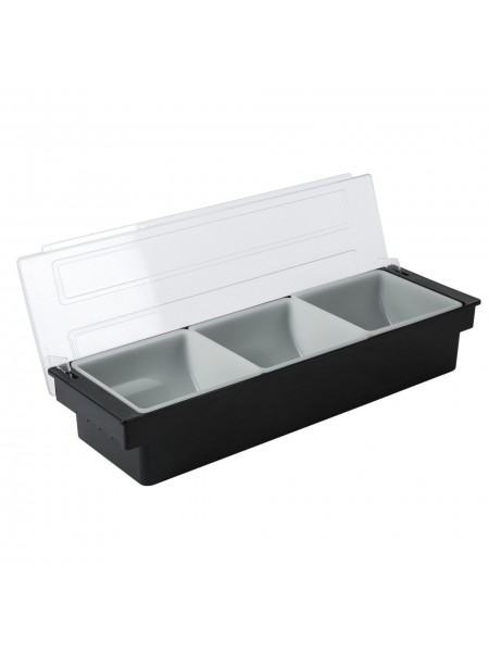 Контейнер барный, 3 лотка, 49х16х9 см, пластик, Henry. (12-117)