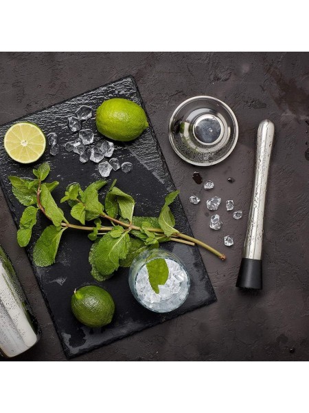 Мадлер барный для коктейлей, 20 см, нержавеющая сталь, пластик, Henry. (12-171)