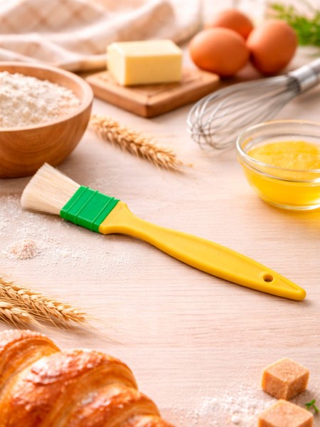 Кисть кондитерская, 3 см, натуральная щетина, пластиковая ручка, Henry. (12-867)